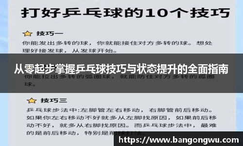 从零起步掌握乒乓球技巧与状态提升的全面指南